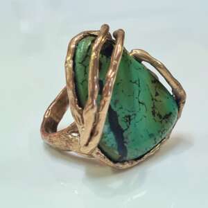 Anello Scultura con Turchese Birmano