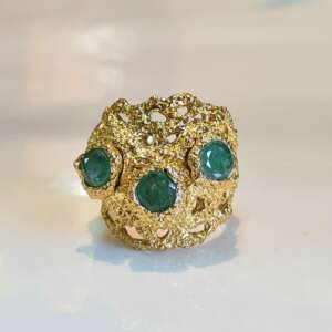 Anello Scultura con Smeraldi