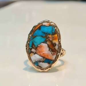 Anello Scultura con Pietra dell'Arizona