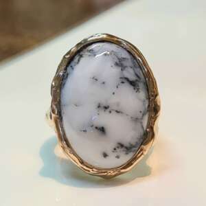 Anello Scultura con Agata Dendritica