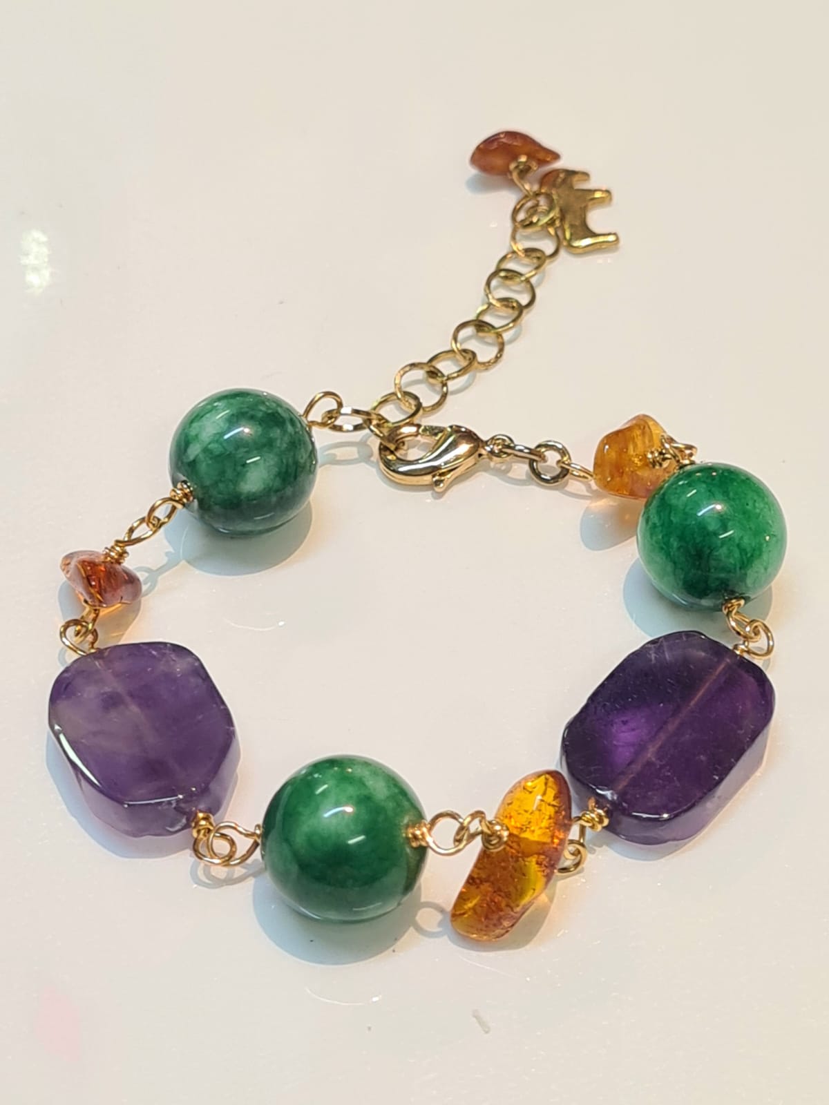 Bracciale Alisia Cuore Centrale con pietre colorate - Paci Gioielli