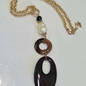 Collana con ciondolo Agate e Perla