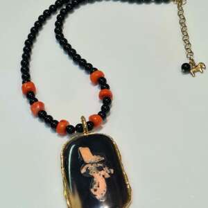 Collana con ciondolo Corno Intarsiato