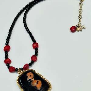 Collana con ciondolo Corno Intarsiato