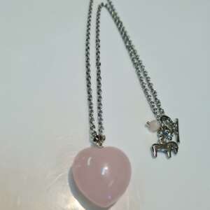 Collana con Cuore di Quarzo rosa