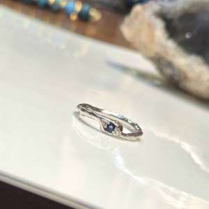 Fedina Argento con Zaffiro Blu